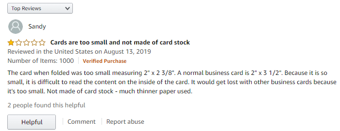 Competitor's Actual Amazon Review