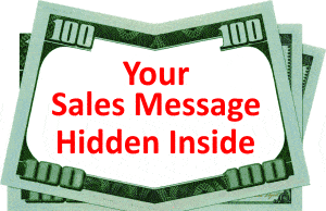 Fold Over Money Drop Card - Sales Message Inside